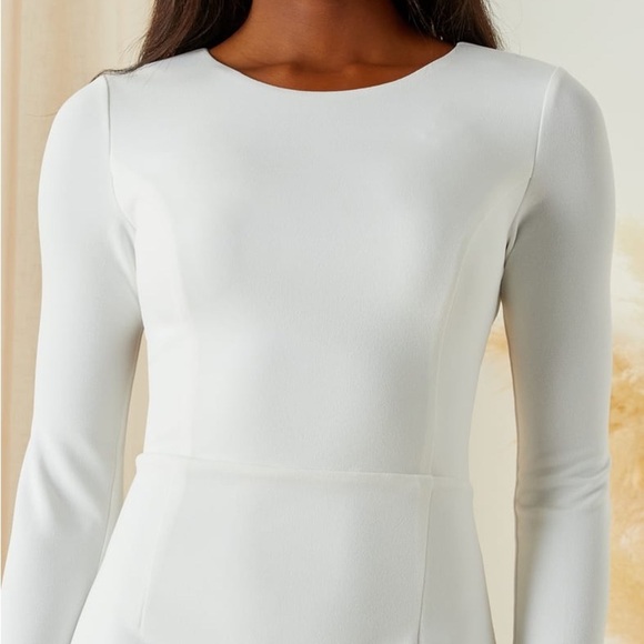 Lulus Eloquent Endearment White Long Sleeve Backless Long Maxi Dress, L, NWT - Picture 3 of 16